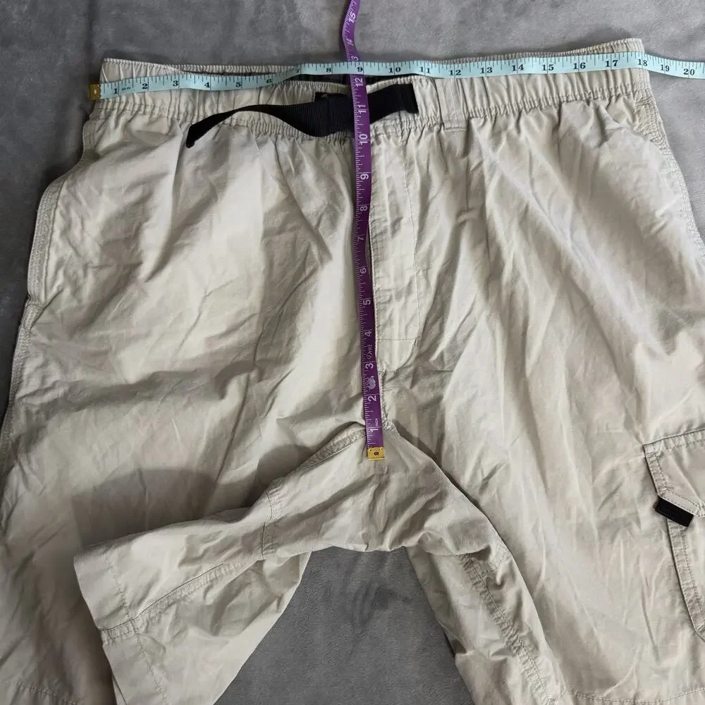 Columbia Cargo Shorts Mens L Beige Nylon Cotton Hiking Outdoor Utility 10 Inseam